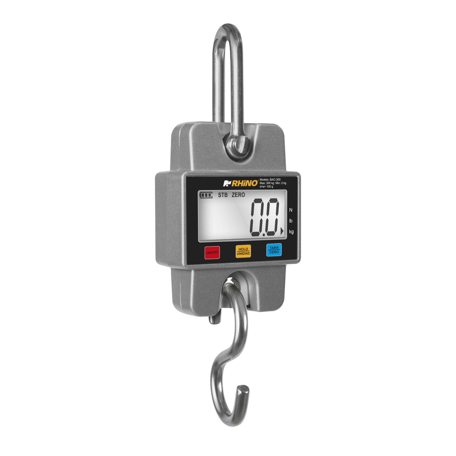 BÁSCULA ELECTRÓNICA COLGANTE RHINO | BAC-300 |  300 kg  / 100 g