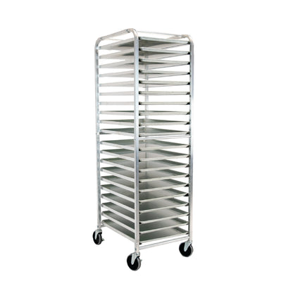 ESPIGUERO / RACK DE ALUMINIO KACIER | KP-ES-20-ALU |  20 charolas (18'' x 26'')