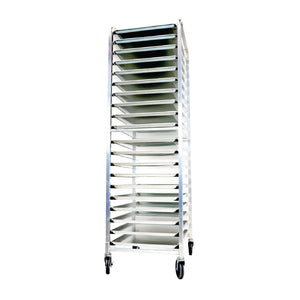 ESPIGUERO / RACK DE ALUMINIO KACIER | KP-ES-20-ALU |  20 charolas (18'' x 26'')